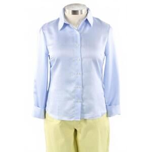 NEW CHARLIE B women's striped blouse in cielo/sky